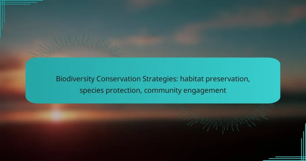 Biodiversity Conservation Strategies: habitat preservation, species protection, community engagement