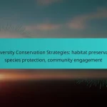 Biodiversity Conservation Strategies: habitat preservation, species protection, community engagement