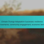 Climate Change Adaptation Successes: resilience improvements, community engagement, economic benefits