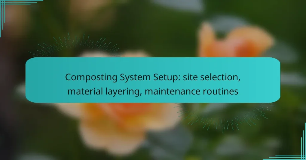 Composting System Setup: site selection, material layering, maintenance routines