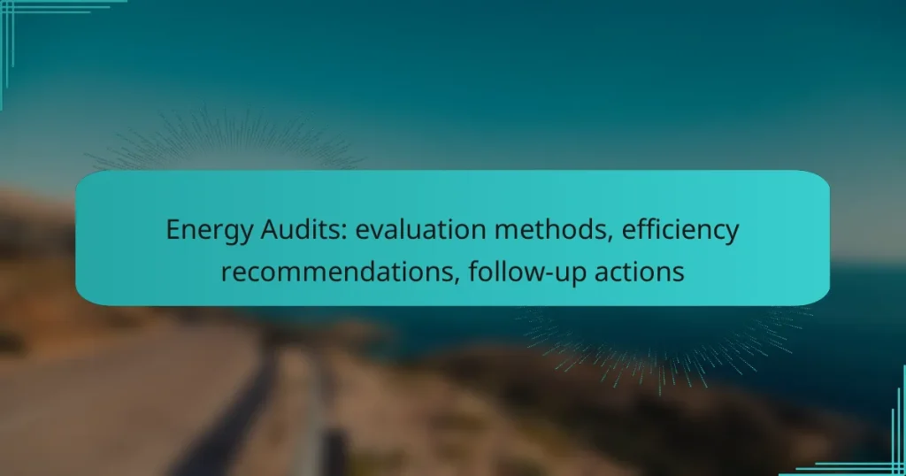 Energy Audits: evaluation methods, efficiency recommendations, follow-up actions