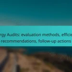 Energy Audits: evaluation methods, efficiency recommendations, follow-up actions