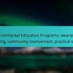Environmental Education Programs: awareness raising, community involvement, practical skills