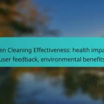 Green Cleaning Effectiveness: health impacts, user feedback, environmental benefits