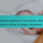 Pesticide Application Techniques: safety measures, timing strategies, equipment use