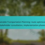 Sustainable Transportation Planning: route optimization, stakeholder consultation, implementation phases