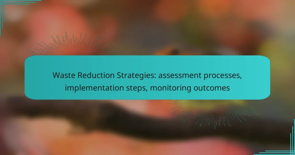 Waste Reduction Strategies: assessment processes, implementation steps, monitoring outcomes