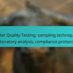 Water Quality Testing: sampling techniques, laboratory analysis, compliance protocols