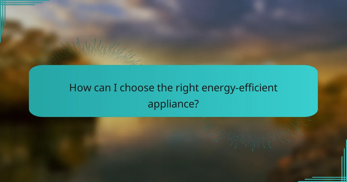 How can I choose the right energy-efficient appliance?