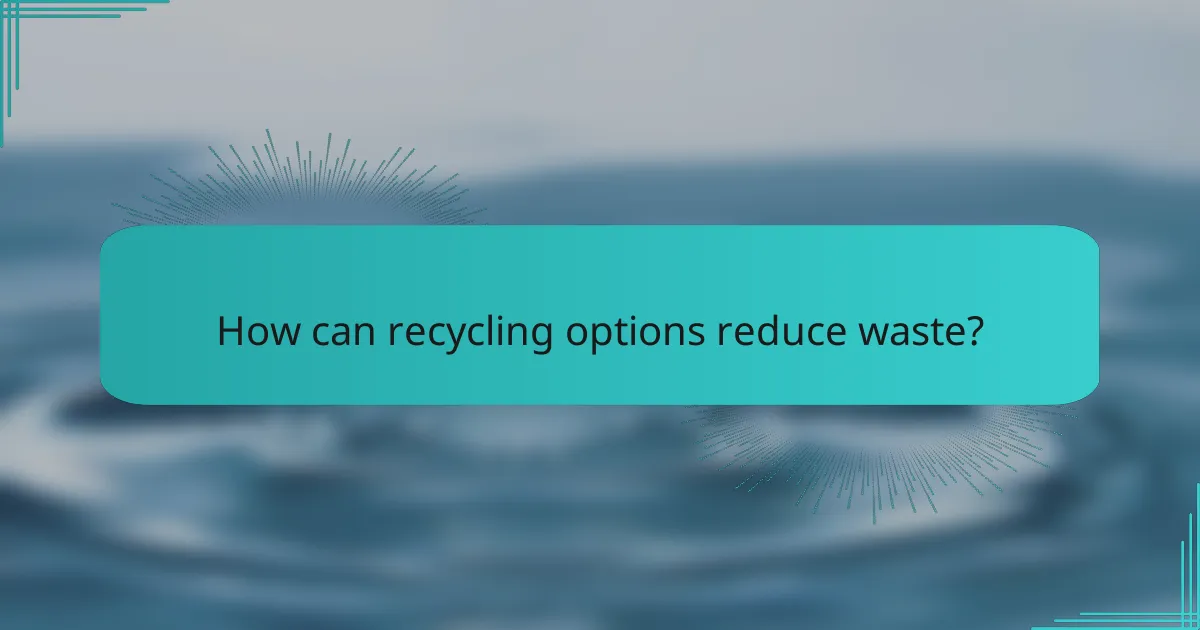 How can recycling options reduce waste?
