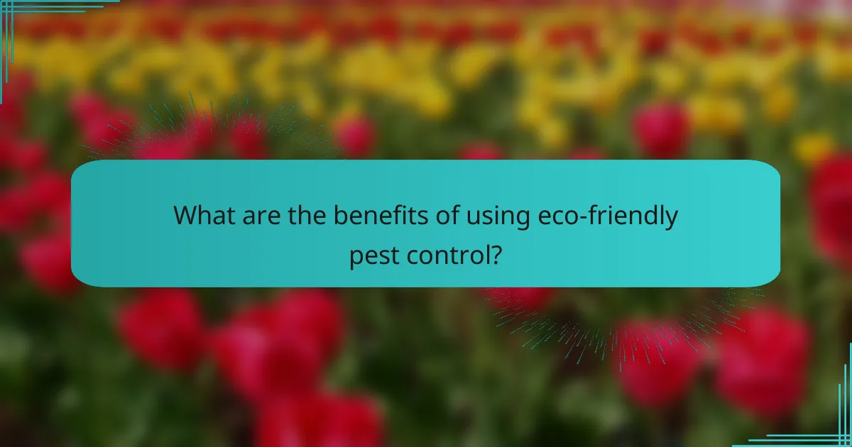 What are the benefits of using eco-friendly pest control?