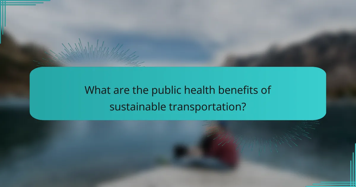 What are the public health benefits of sustainable transportation?