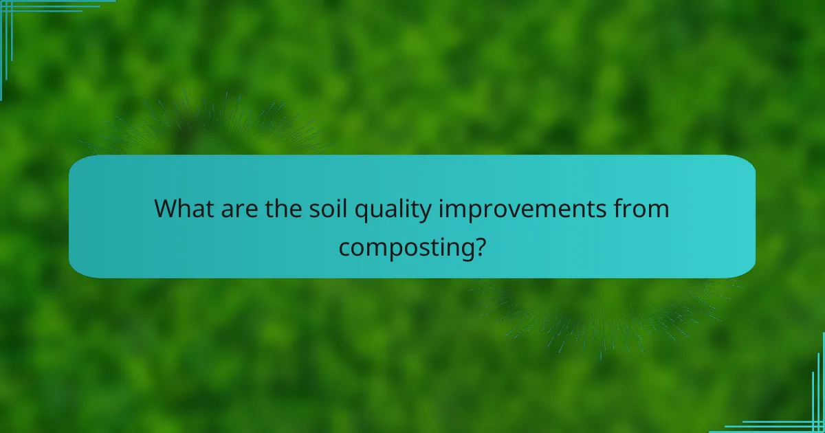 What are the soil quality improvements from composting?